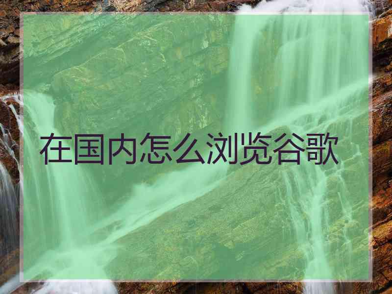 在国内怎么浏览谷歌